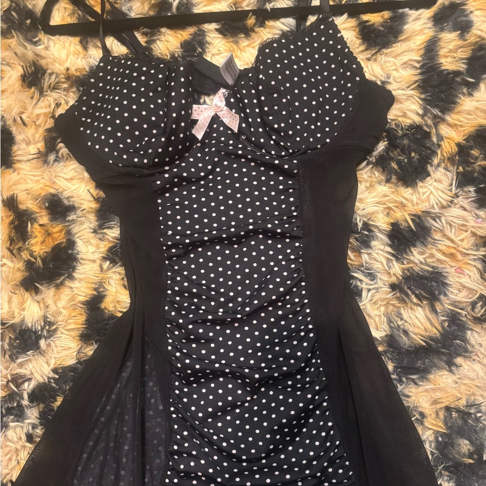 Chic Black Polka Dot Dress